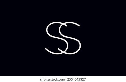 SS initial letter logo design. SS logo design vector in black background.