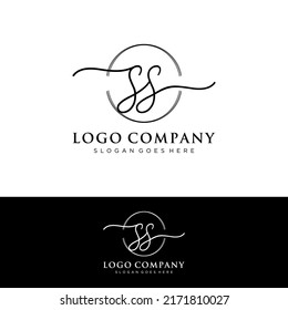 Ss Initial Letters Handwriting Signature Logo Stock Vector (Royalty ...