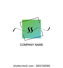 SS Initial logo handwriting typographic template