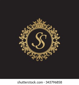 SS initial luxury ornament monogram logo