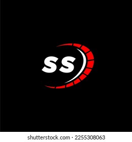 Monograma inicial SS para el logotipo del automóvil con vector de diseño de imágenes de velocidad