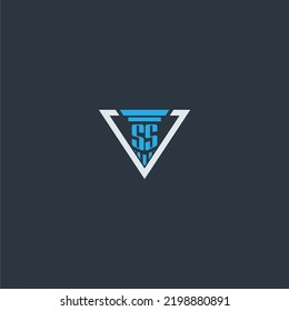Monograma inicial SS para ideas del logo de la firma de ley con diseño de estilo de polígono creativo