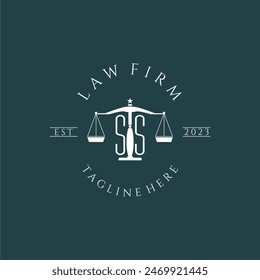 SS initial monogram for lawfirm logo with scale design vector