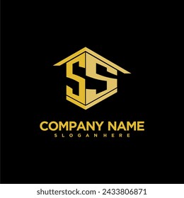 SS initial monogram logo for real estate with creative building style design