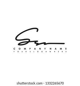 SS initial signature logo. handwriting logo template vector,
