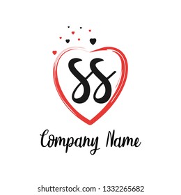 SS initial signature logo. handwriting logo template vector,