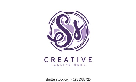 SS Initials, handwriting logo vector