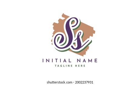 SS Initials, handwriting logo vector