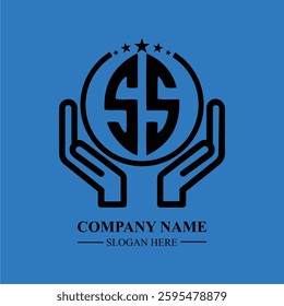 SS initials held within hands, symbolizing trust and protection. The circle represents unity, while stars highlight excellence and ambition.
