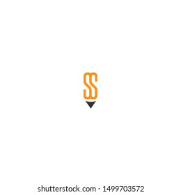 SS initials indicating downwards sign or arrow logo vector template