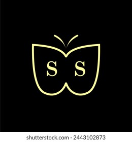 SS Initials Luxury Butterfly logo Vector illustration