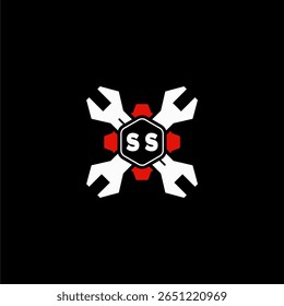SS Initials Vektor Stok Otomotif Logo Design