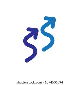 Letra SS con vector de diseño de logotipo de flecha arriba