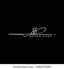 SS letter beauty handwriting vector logo. 