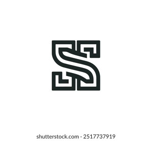 SS Letter Initial Logo Design, ss luxury logo design vector, S or SS letter logo, creative initial S S symbol. SS icon	
