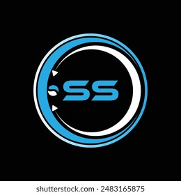 SS letter logo design with a circle shape SS Logo design. SS letter logo creative design. SS unique design.