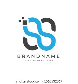 SS Letter logo design template for use technology purpose