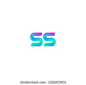 SS letter logo design template elements. Modern abstract digital alphabet letter logo. Vector illustration. 3D Colorful SS logo.