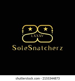SS Letter Logo.SS Monogram Logo Design with Golden Color.