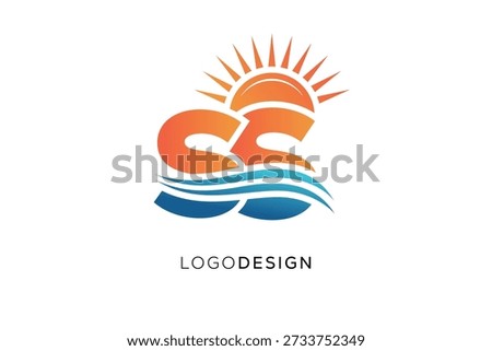 SS Letter Logo Monogram Sun Wave Modern Branding Design