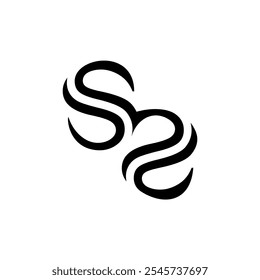 Logotipo Carta SS, vetor Logotipo de Marca Comercial Conceito Letra S