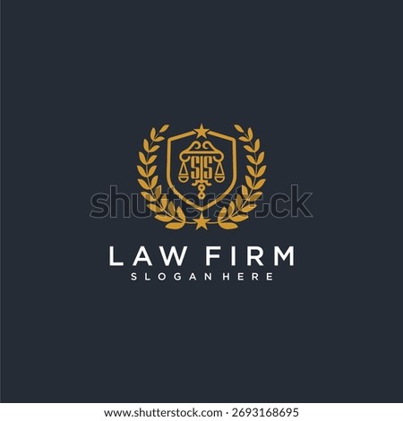 SS letter monogram logo for lawfirm with pillar and leaf image design