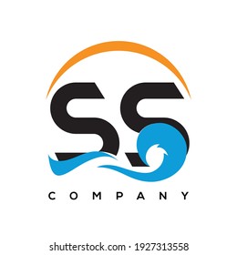 SS letter sea wave logo