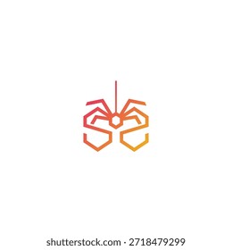Letras SS idea de logotipo de la araña.