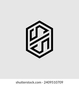 SS line geometric monogram with high quality professional design that will print well