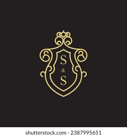 SS line vintage initial logo in high quality professional design that will print well across any print media