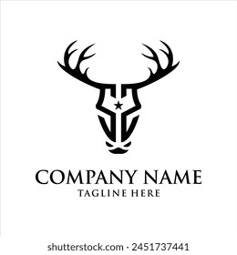 SS logo antlered deer shape final design, design inspiration, vector