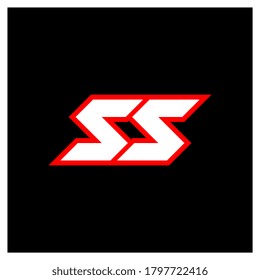 Diseño del logo SS, diseño de letras SS iniciales con estilo de ciencia ficción. Logo de SS para juegos, deportes, tecnología, digital, comunitaria o empresarial. S Deporte letra del alfabeto italiano moderno. Tipografía de estilo urbano.