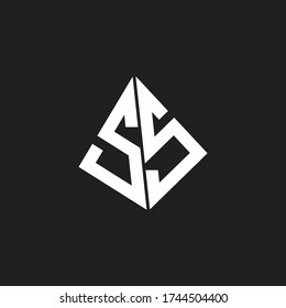 SS Logo monogram with standout triangle shape ribbon design template