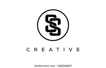 SS monogram. initial letters SS eye-catching Typographic logo design with circle, very creative stylish lettering logo icon for your business and company
