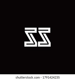 SS monogram logo with abstract line design template