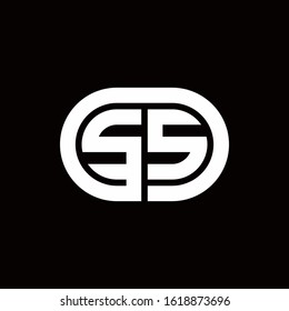 SS monogram logo with an oval style on a black background