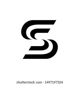 SS Monogram, negative space letter SS icon, logo template .vector