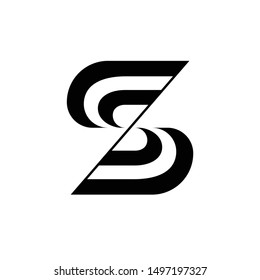 SS Monogram, negative space letter SS icon, logo template .vector