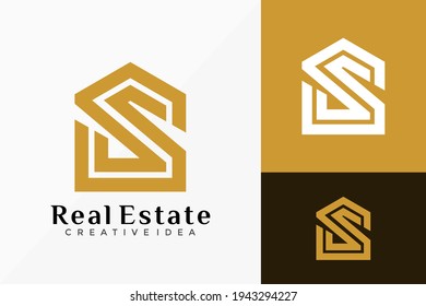 Diseño de vectores con logotipo inmobiliario monograma SS. Emblema abstracto, concepto de diseños, logotipos, elemento de logotipo para plantilla.