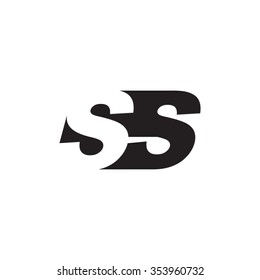 SS negative space letter logo