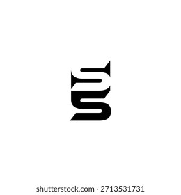 SS Negative Space Monogram Logo – Modern Minimal Lettermark Design