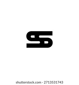 Logotipo del monograma del espacio negativo de los SS – diseño minimalista moderno de la marca de letras