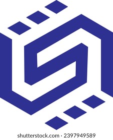 SS Polygon shape logo design ,vector file logo, 
