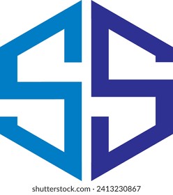 SS Polygon Form Logo Design, Vektordatei, 