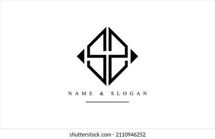 Monograma del logotipo de letras abstractas SS S