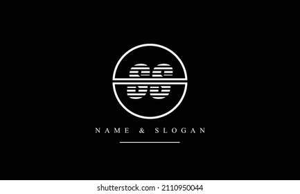 Monograma del logotipo de letras abstractas SS, S