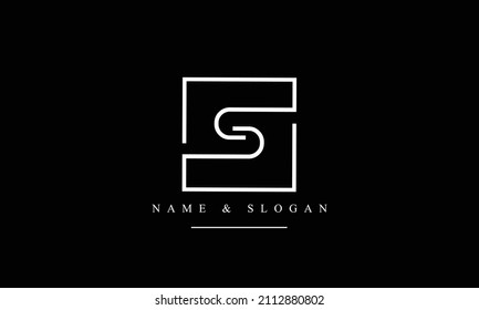 Monograma del logotipo de letras abstractas SS, S