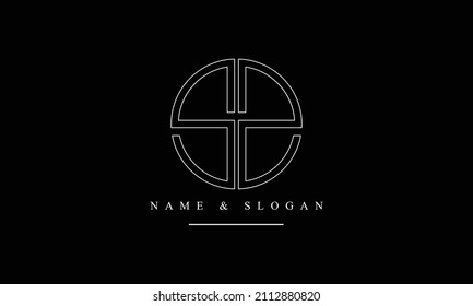 Monograma del logotipo de letras abstractas SS, S
