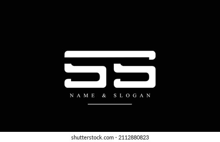 Monograma del logotipo de letras abstractas SS, S