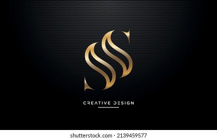SS oder S Alphabet Initialen Luxury Logo Vektor Symbol Monogramm